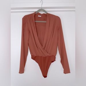 Babaton Arizona bodysuit in salmon color size small